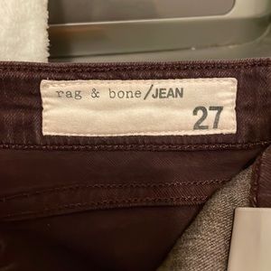 Rag and bone, maroon colored jeans